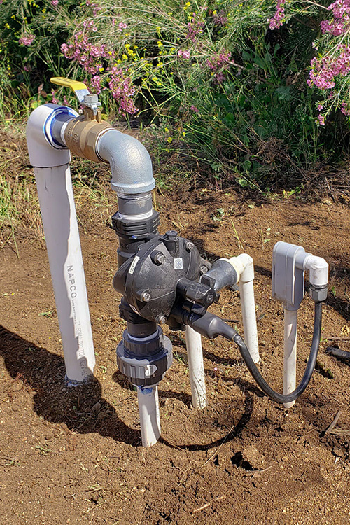 An irrigation valve on a farm.